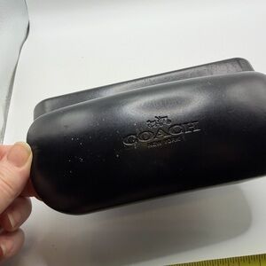 Coach Black Hard Case for Glasses Sunglasses Faux Leather Portable
